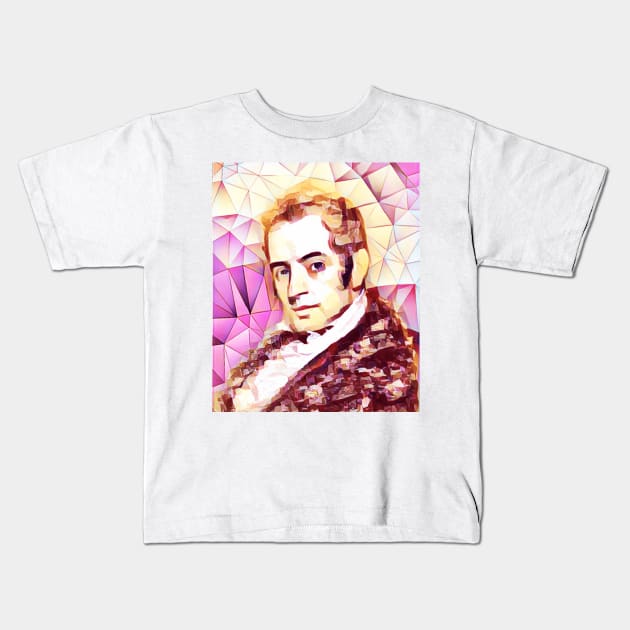 Washington Irving Pink Portrait | Washington Irving Artwork 9 Kids T-Shirt by JustLit